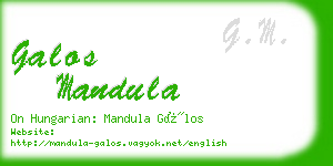 galos mandula business card